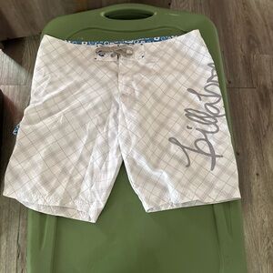 Billabong Woman’s Plaid White and Gray Board Shorts
